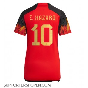 Belgien Eden Hazard #10 Hemma Matchtröja Dam VM 2022 Kortärmad